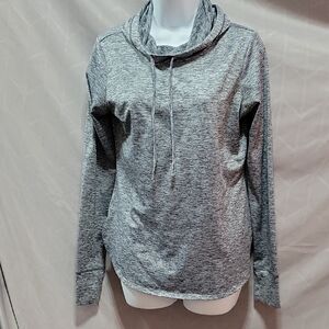 Gray Cowl Neck Long Sleeve Top